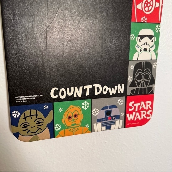 Greenbrier International Holiday Countdown Chalkboard Star Wars Door Hang - Picture 4 of 6